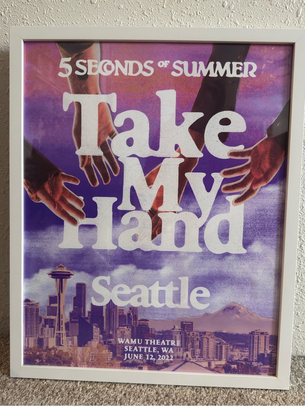 5 Seconds of Summer "Take My Hand" Seattle 2022 Poster